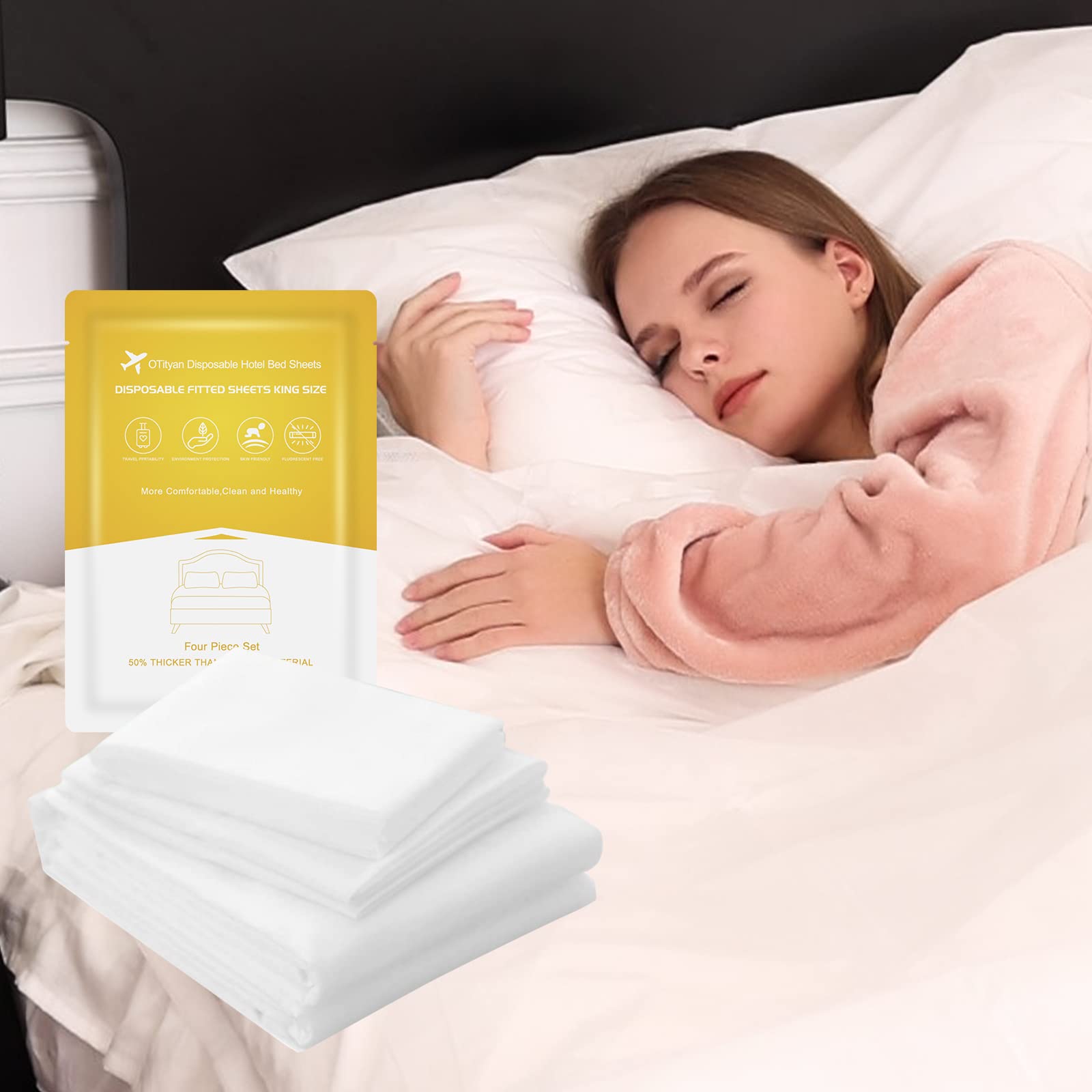 تولید ملحفه یکبار مصرف هتلی به همراه کاور بالش + قیمت خرید